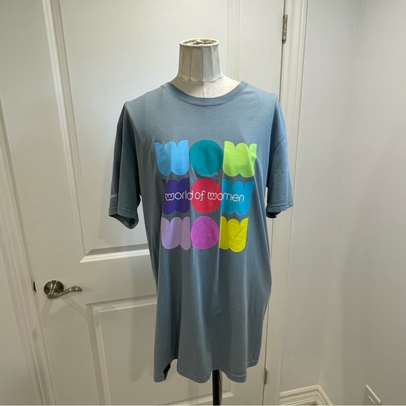 World of Women WOW T-shirt Teal Green Medium Unisex 100% Cotton. Exclusive. - Picture 3 of 6